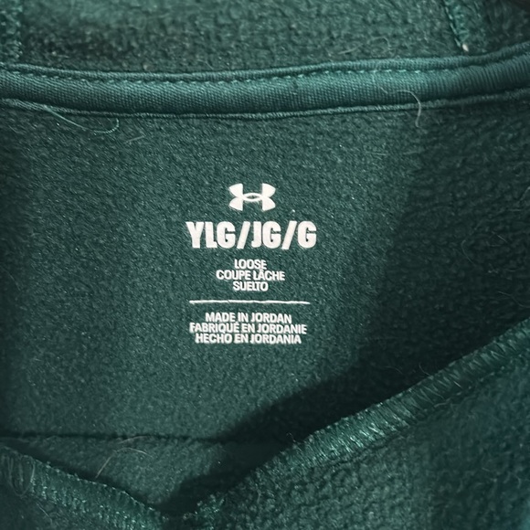 Under Armour Boy’s Forest Green Hoodie with Black Logo - Picture 3 of 3